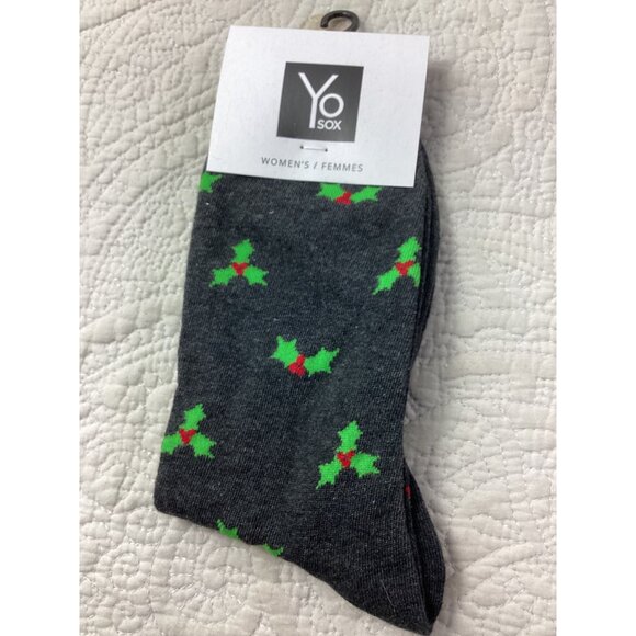 Lot of 7 Yo Sox Womens Festive Eggnog & Holly Socks Size 6-10 Cotton Blend*NWT - Picture 4 of 6